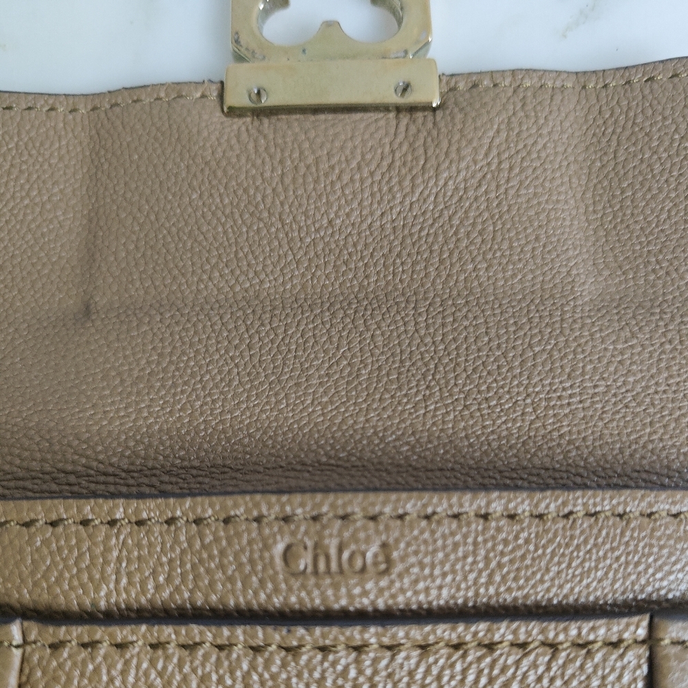Chloé Vintage Tan Leather Elsie Compact Wallet With Twist Turn Lock (w/COA) - Picture 11 of 16